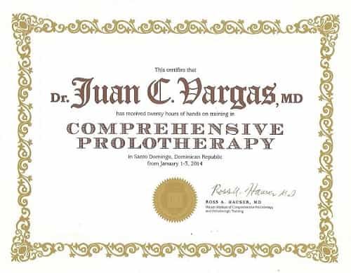 Comprehensive Prolotherapy Certification – Dr. Juan C. Vargas