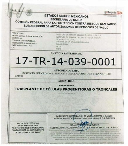 Licensed by COFEPRIS,